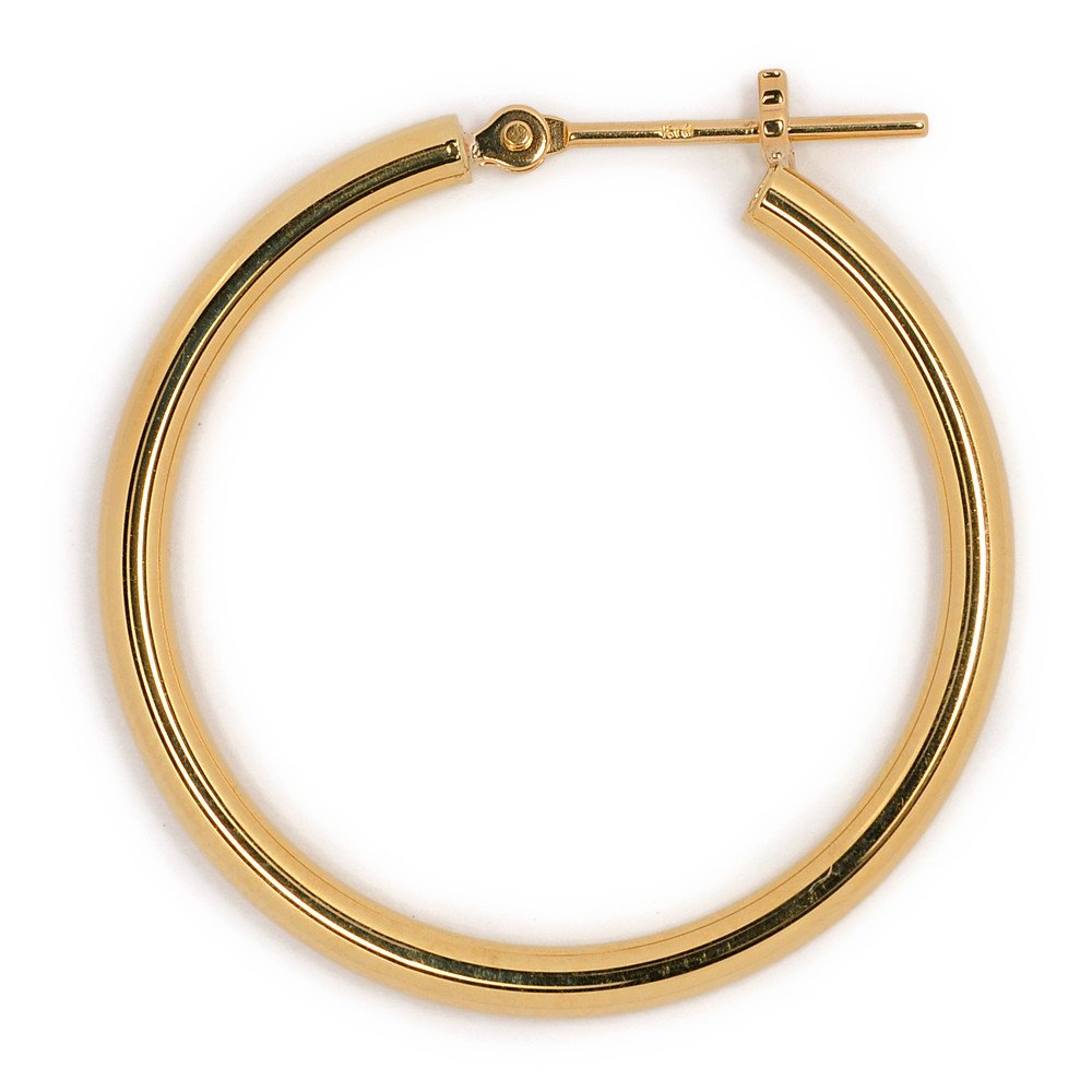 Amazon | K18ゴールド フープピアス(2mm×25mm) 111628 | ピアス 通販